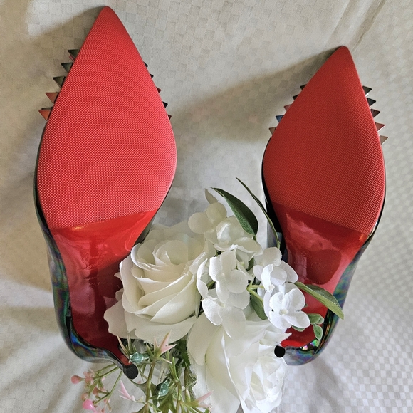 New Christian Louboutin Multicolor Metallic Patent Leather Pumps Heels Size 7.5 - Picture 12 of 15